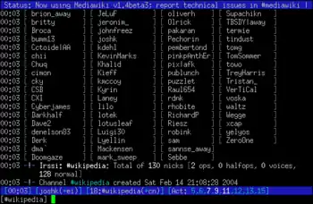 Screenshot Irssi klienta