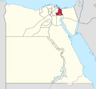 Poloha guvernorátu Ismailia
