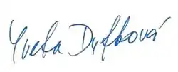 Iveta Dufková – podpis