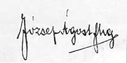 Josef August Habsbursko-Lotrinský, podpis