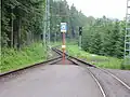 Zastávka Zelené údolí a trať směrem k zastávce Nový Svět.