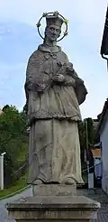 Jalubí, socha sv. J. Nepomuckého jen socha.jpg