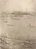 Temže – litografie 1896