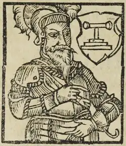 Jan Bělík z Kornic (kresba B. Paprockého, Zrcadlo slavného Markrabství moravského, 1593)