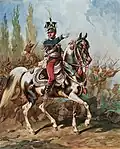 Gen. Jan Henryk Dąbrowski v čele Legií, (Juliusz Kossak, akvarel z r. 1882)