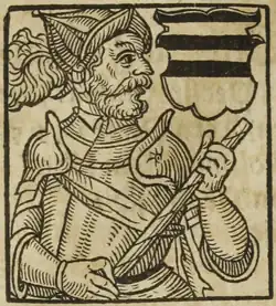 Jan II. Kuna z Kunštátu (kresba B. Paprockého, Zrcadlo slavného Markrabství moravského, 1593)