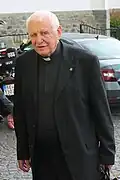 Jan Janoušek po mši u příležitosti 80. narozenin, 2020