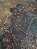 Žebrák (olej na překližce)