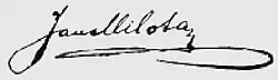 Jan Milota – podpis