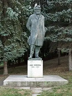 Jan Neruda na Petříně v Seminářské zahradě
