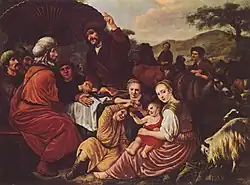 Mojžíš odchází od Jetra, Jan Victors, cca 1635