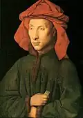 Portrét Giovanni di Nicolao Arnolfiniho, kolem 1438, Berlín, Staatliche Museen zu Berlin, Gemäldegalerie