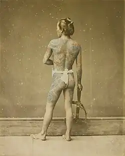 Japonský muž s tetováním irezumi.