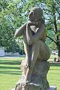 Sedící dívka (Jarmila), park Kampa, Praha, 1958
