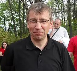 Jaromír Drábek na předvolebním mítingu na Písečném vrchu v Teplicích