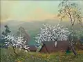 Jarní večer - Valašsko, pastel