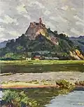Povážské podhradí (tempera) před 1927