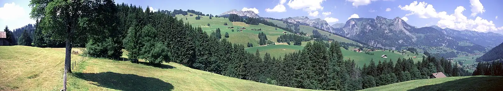 Panorama Simmentalu poblíž Boltigenu