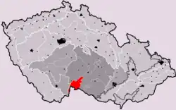 Javořická vrchovina na mapě Česka