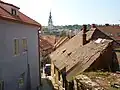 Ulice V Mezírce, pohled na jih, směrem k Blahoslavově ulici