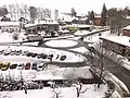 Kruhový objezd z nadhledu – zimní
