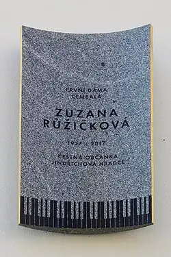 Pamětní deska Zuzaně Růžičkové (muzeum Jindřichův Hradec)