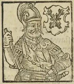 Jindřich II. z Lipé (B. Paprocký, Zrcadlo slavného Markrabství moravského, 1593)