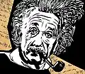 Albert Einstein (kresba, digitál, koláž)
