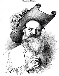 Johann Karl Huyn, karikatura Karel Klíč, 1873