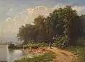 Johann Kautsky – Idylle am Seeufer (1896)