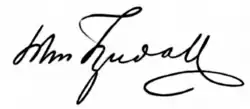 John Tyndall – podpis