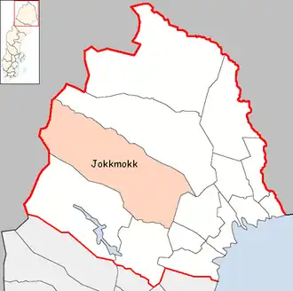 Poloha obce v kraji Norrbotten