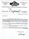 Dopis J. Dejmala – 1945