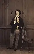 Josefína Čermáková jako Hynek v Tylově hře Nalezenec, Prozatímní divadlo 1864
