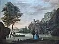 U jezera, kol. 1845 (olej na plátně)