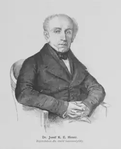 Josef Karl Hoser, kamenorytina (1884)