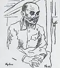 Kresba Josefa Čížka z koncentračního tábora v Terezíně (1. 4. 1945)