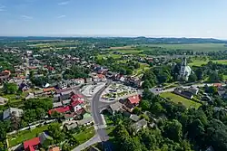Letecký pohled na centrum Włodowic