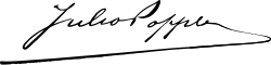 Julius Popper – podpis