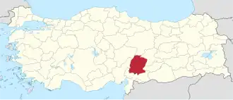 Poloha Kahramanmaraşské provincie na mapě