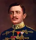 pozdější císař Karel I. s řádem Zlatého rouna (první zleva), vojenskou záslužnou medailí a Vojenským jubilejním křížem