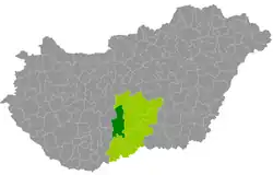 okres Kalocsa na mapě Maďarska