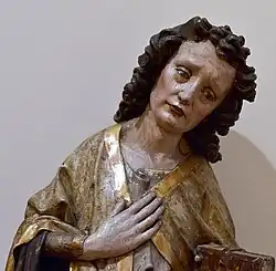 Kalvárie z kaple Dumlosů, detail sv. Jana Evangelisty