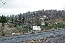 pohled na vesnici od jihozápadu