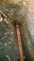Plastová trubka vložená do původní cihlové přípojky