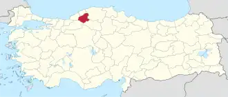 Karabükská provincie provincie na mapě Turecka