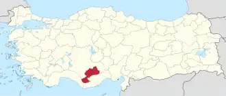 Poloha Karamanské provincie na mapě