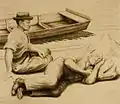 Karel Myslbek Odpočívající dělníci (lept, 1913)