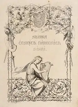 Karel Svoboda: Sbírka českých národních písní (titulní strana), 1845, rytina Konrád Wiesner)