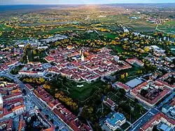 Letecký pohled na centrum města Karlovac